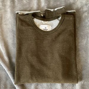 Lightweight Terry Crewneck in Heather Olive